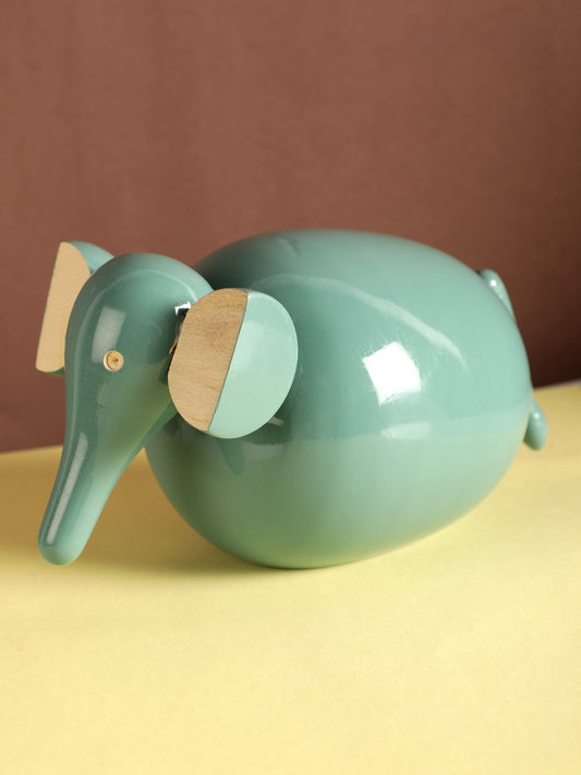 Wooden Elephant Toy Teal