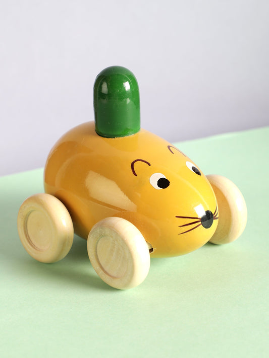 Wooden Mouse Car Toy - Assorted green