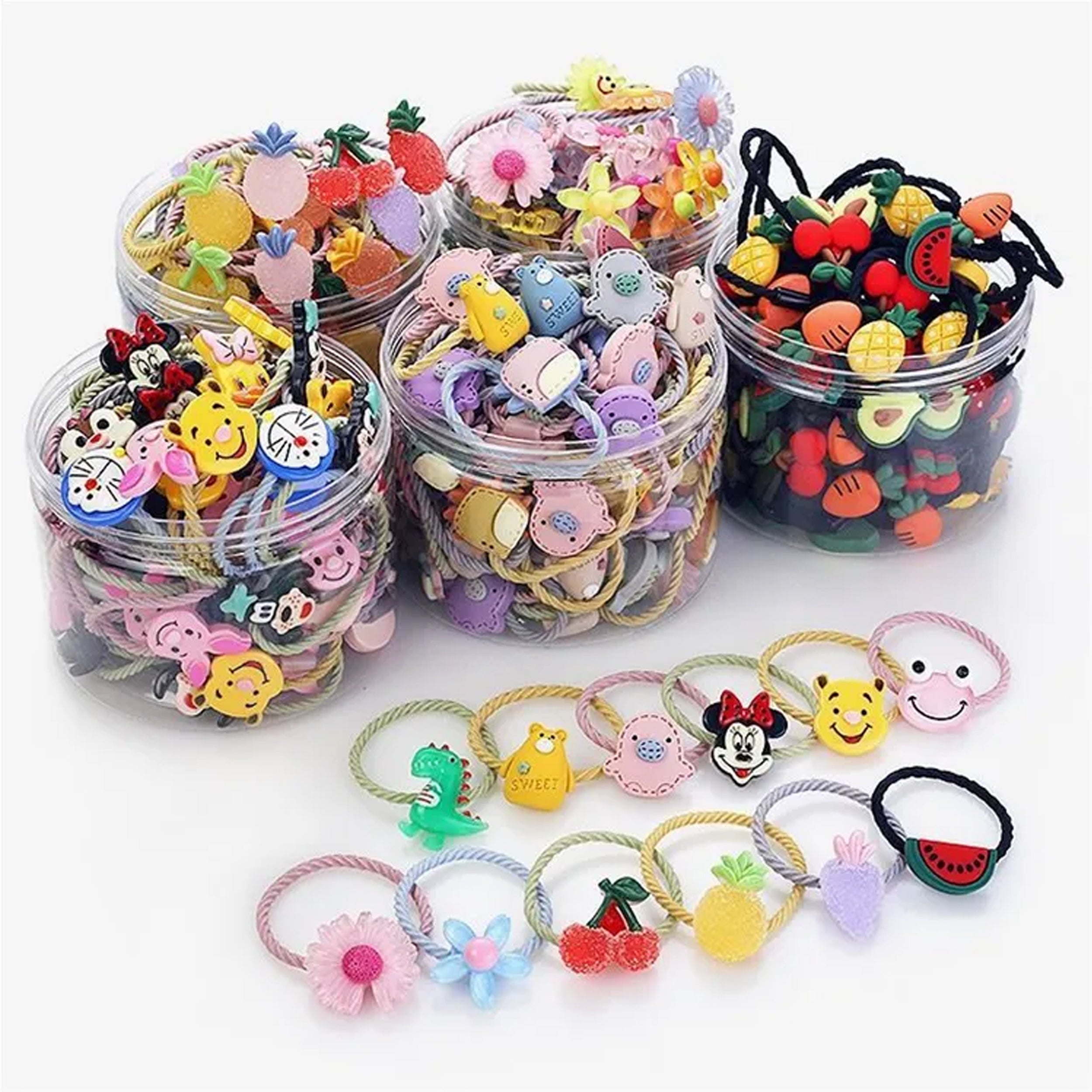 Get the Perfect Multi Fruits Resins Elastic Rubber Bands for Girls and Kids Accessories