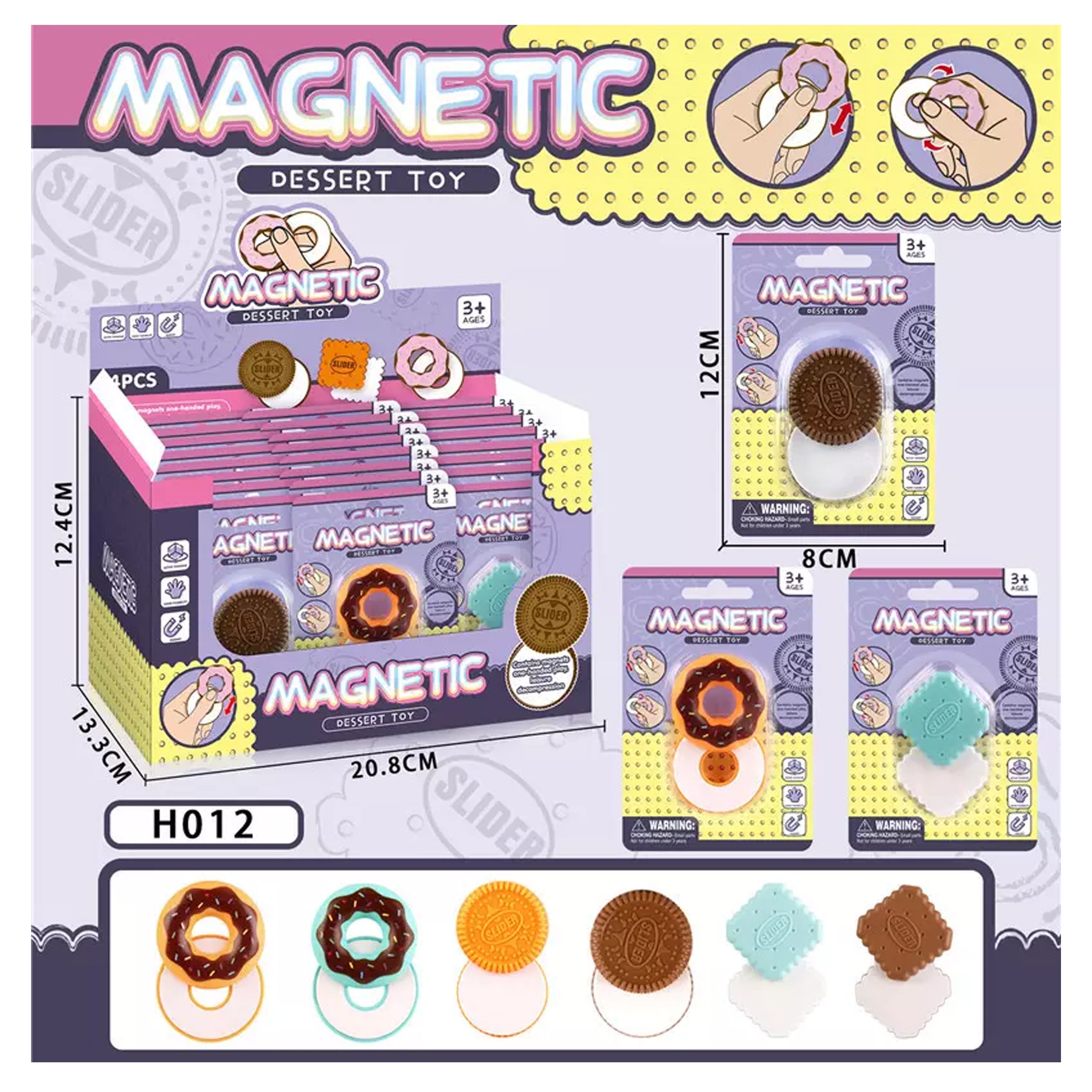 Magnet Cartoon Donut Cookie Finger Slider Toy - Assorted Colors - Perfect for Sensory Play