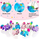 Fuzzy Plush Stuffed Unicorn Keychain