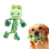 Keep Your Dog's Teeth Healthy with Our Crocodile Shape Chew Tough Pet Dog Plush Rope Toys