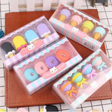 Creative Cartoon Gift Box Eraser Set for Schooling Kids - Simulation Dessert Burger Eraser Set for Student Holiday Prize Gift