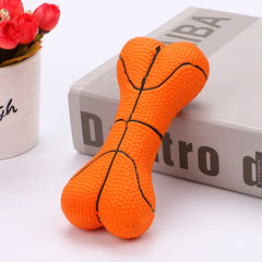 Football & Basketball Style Bone Dog Toy - Durable Chew Toy for Active Dogs