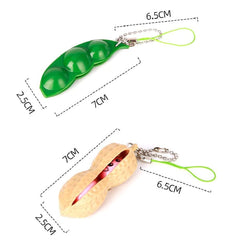 Squeeze Beans Keychain Stress Relieving