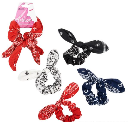 Buy BANDANA PRINTED SCRUNCHIES in Bulk