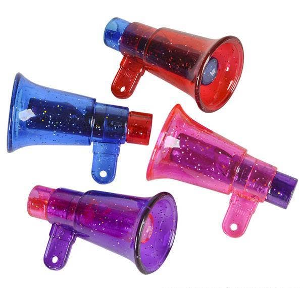 Buy GLITTER MEGAPHONE WHISTLE in Bulk