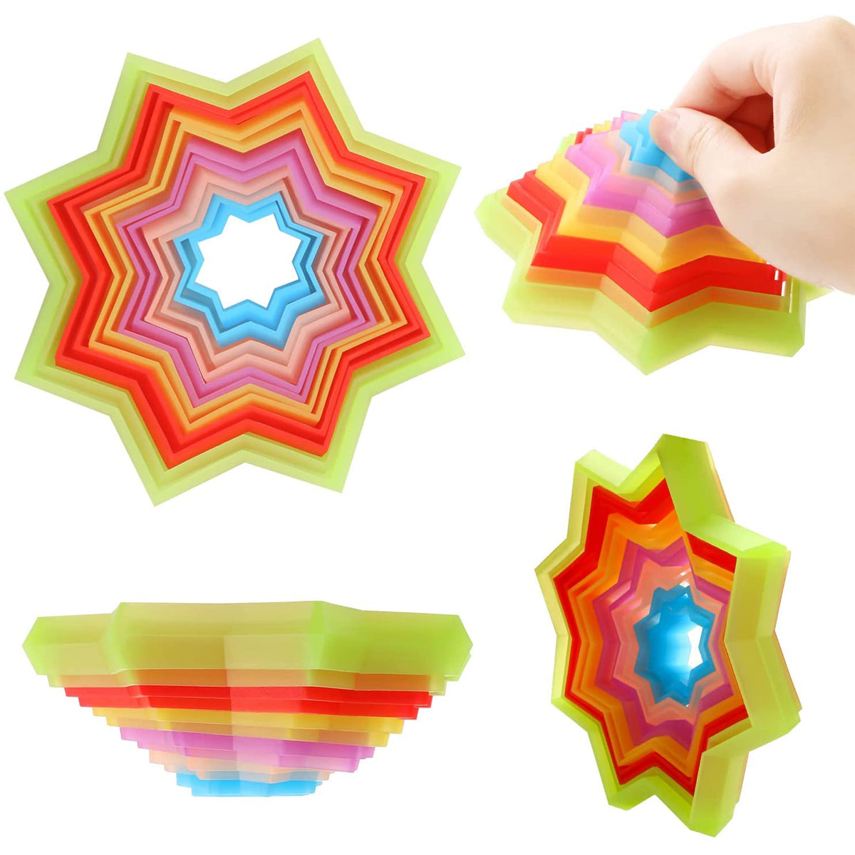 3D Plastic Colorful Magic Star Toy