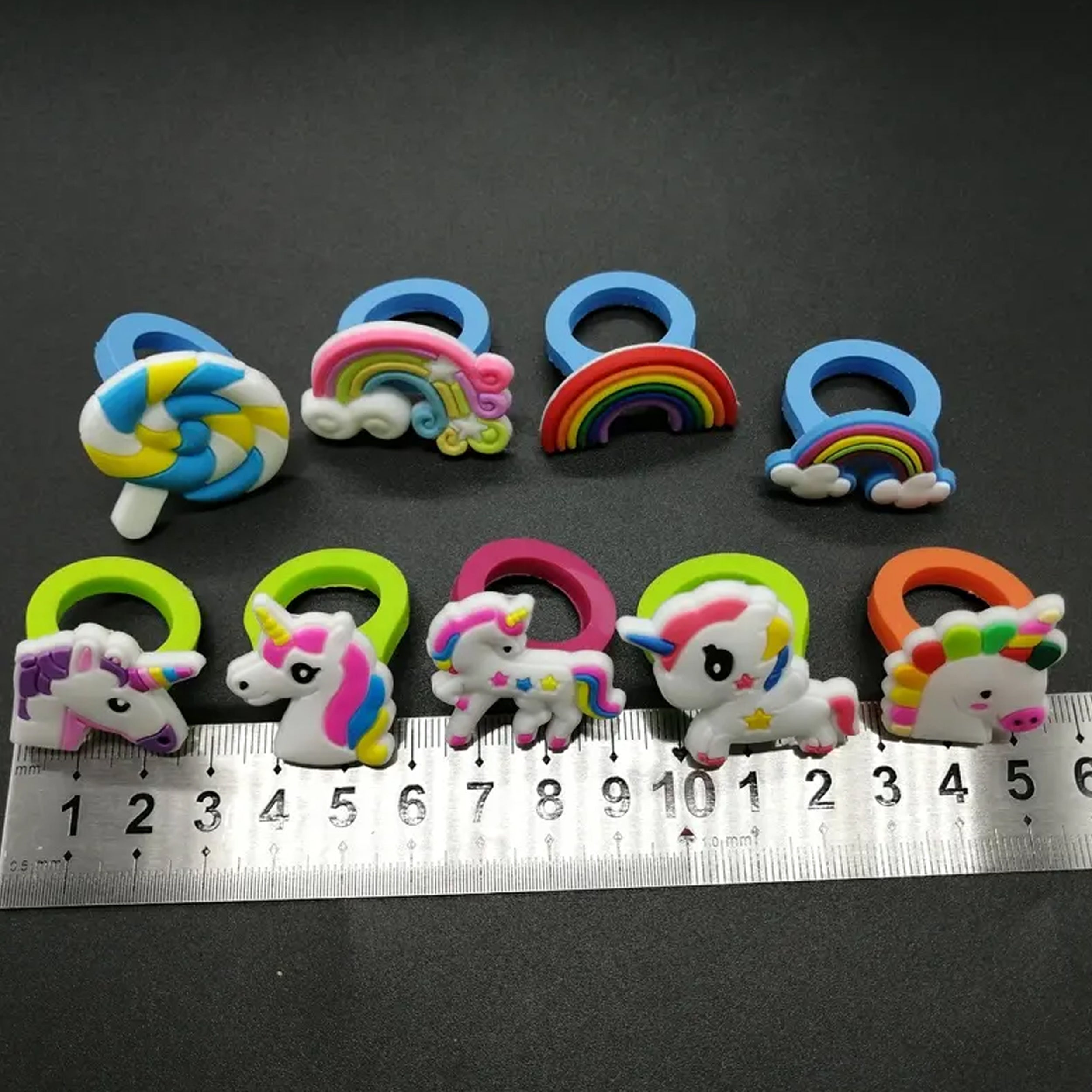 fcity.in - Kids Cartoon Pretend Play Toy Fancy 12 Pair Of Finger Rings For