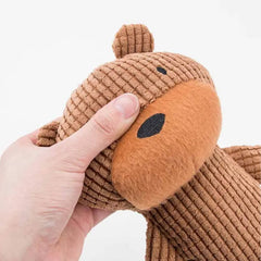 Add Fun to Your Dog's Playtime with Our Three-Color Bear Shape Pet Plush Dog Squeaky Toy