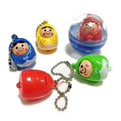 Mini Figure With LED Light Key Chain For Capsule Ball - Fun and Convenient Toy for Kids