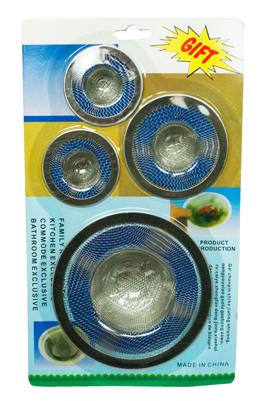 Bulk Buy 4 PC Assorted Size Mesh Sink Strainers Wholesale