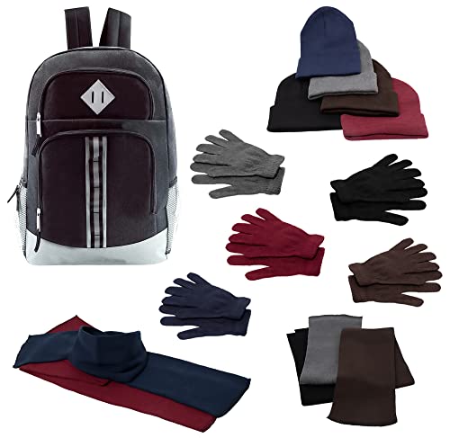 Buy Bulk Case of 12 Backpacks and 12 Winter Item Sets - Wholesale Care Package - Emergencies, Homeless, Charity