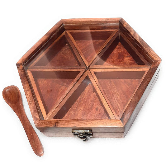 Wooden Masala Spice Box