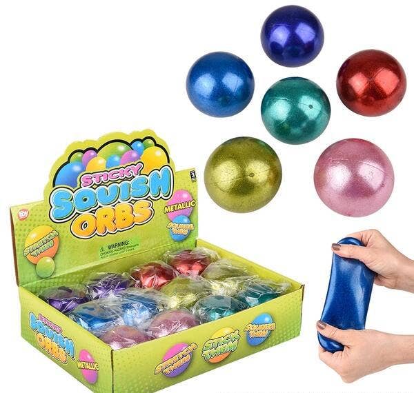 Buy SQUISH STICKY METALLIC BALL 2.75" in Bulk