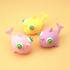 Cute Fish TPR Soft Relieve Fidget Decompression Squishy Cream Ball Stress Relief Educational Toys for Kids