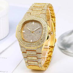 Elevate Your Style with the Iced Out Diamond Men Luxury Gold Watch
