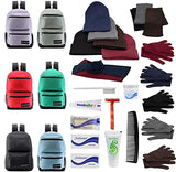 Buy Bulk Case of 12 Backpacks and 12 Winter Item Sets and 12 Hygiene Kits - Wholesale Care Package - Emergencies, Homeless, Charity