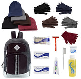 Buy Bulk Case of 12 Backpacks and 12 Winter Item Sets and 12 Hygiene Kits - Wholesale Care Package - Emergencies, Homeless, Charity