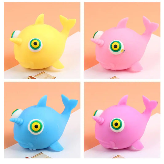 Cute Fish TPR Soft Relieve Fidget Decompression Squishy Cream Ball Stress Relief Educational Toys for Kids