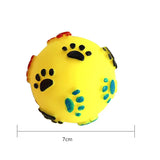 7cm Vinyl Ball Paw Print Squeaky Dog Toy Ball Pet Supplies