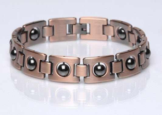 Wholesale SOLID COPPER MAGNETIC LINK HEMATITIE BRACELET style #LHM (sold by the piece )