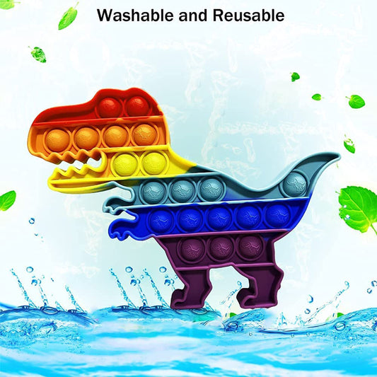 Rainbow Dinosaur Pop it Fidget Toys is washable