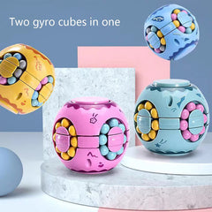 sphere shape magic bean rotating fidget toys contains 2 gyros