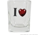 Buy I HEART DIAMOND CLEAR SQUARE SHOT GLASS in Bulk