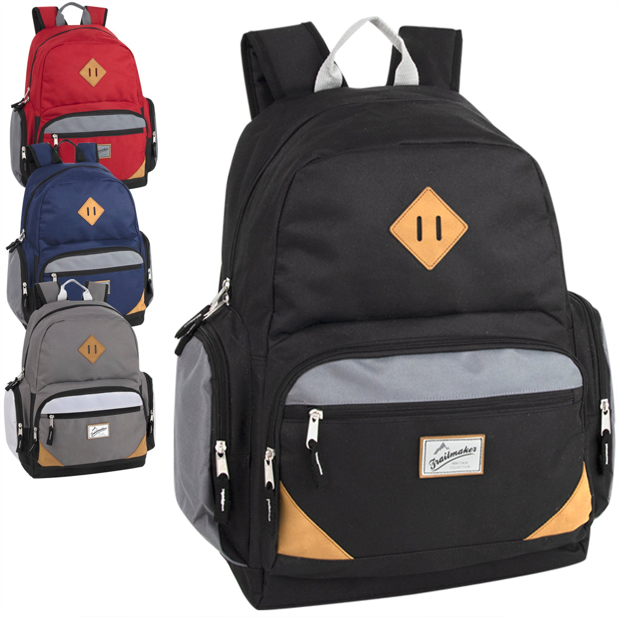 19-inch Trailmaker Duo Compartment Backpack with Laptop Sleeve - 4 Colors ( 1 Case= 24Pcs) 11.9$/pc