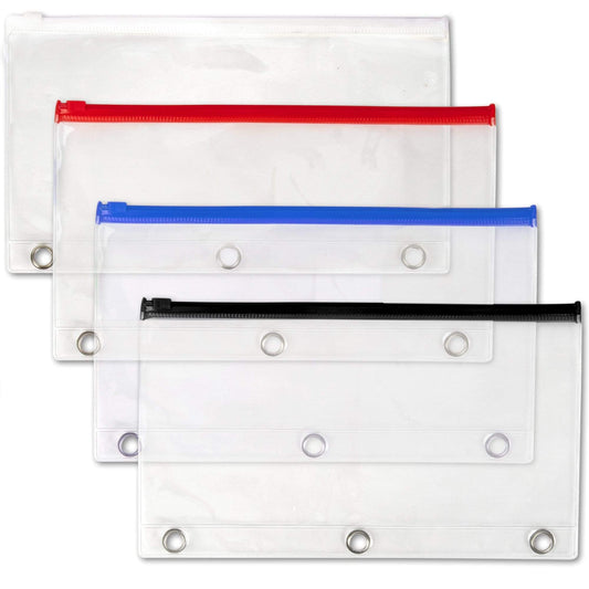 3 Ring Binder Clear Pencil Case - Assorted ( 1 Case= 96Pcs) 0.91$/pc