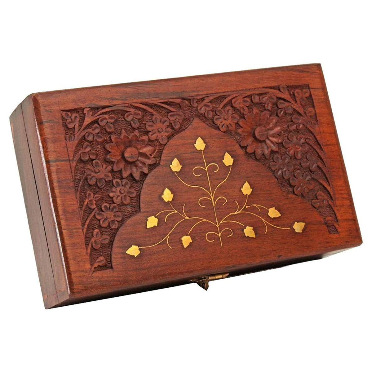 Wooden Decorated Brass Filled Box