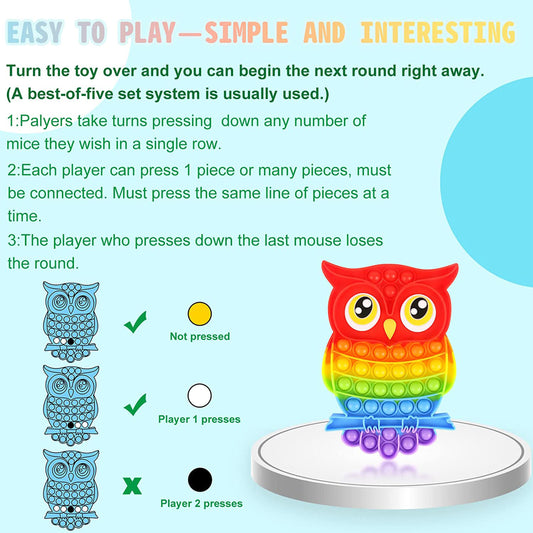 How To Play With Rainbow Owl Pop it Fidget Toy