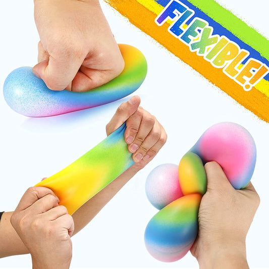 1 Mini 3 Mesh sensory finger fidget stress ball autism squeezable squishy  toy