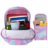 3-in-1 Purple Cloud Themed 17-Inch Backpack Set with Lunch Bag & Pencil Case (1 Case = 24 Pcs) 11.9$/PC