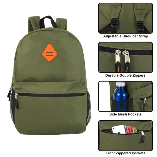 Bulk Mesh Backpack with Side Mesh Pockets For Girls & Boys - Assorted
