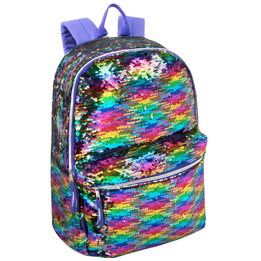 Mini 14 Inch Purple Rainbow Sequin Backpack  (1 Case = 24 Pcs) 8.4$/PC