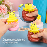 Bee Animal Squishy Cup - Fun and Relaxing Stress Relief Toy for Children and Adults