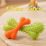 Durable Dog Teeth Cleaning Rubber Toothbrush Stick Chew Toy - Bone Design