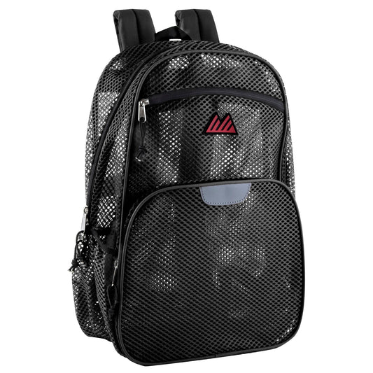 18 Inch Deluxe Mesh Backpacks - Black (1 Case = 24 Pcs) 10.15$/PC