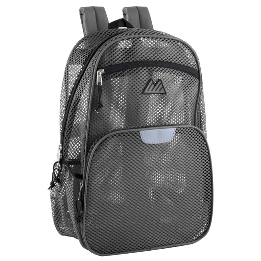 18 Inch Deluxe Mesh Backpacks - Grey ( 1 Case= 24Pcs) 10.2$/pc