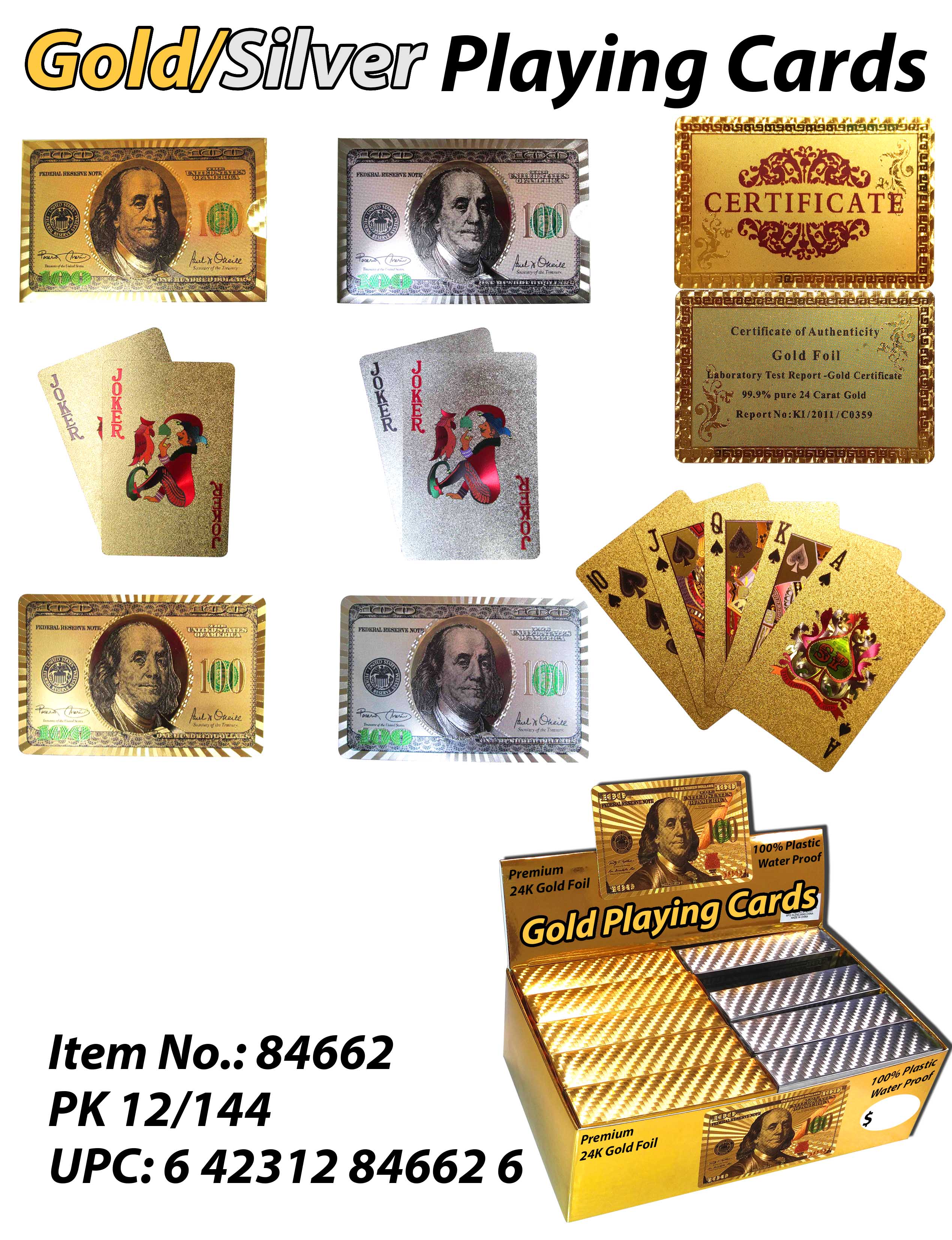 Buy Gold Playing Cards in Bulk