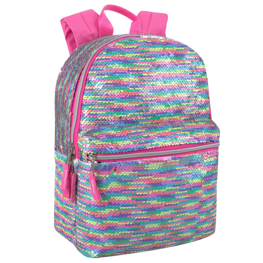Mini 14 Inch Pink Rainbow Sequin Backpack ( 1 Case=24Pcs) 8.4$/PC