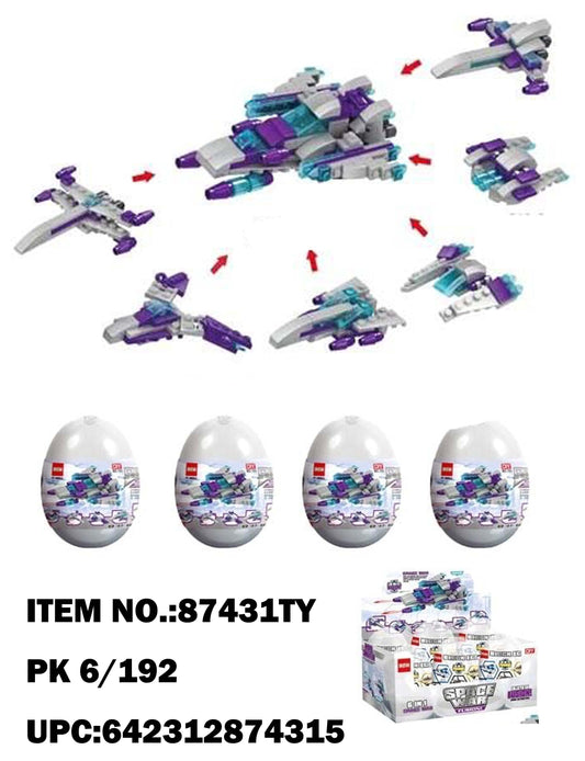 Buy DIY BLOCK TOYS/SPACE FIGHTERS IN CLEAR EGG SHELL in Bulk