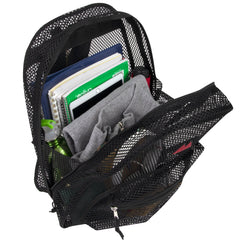 Premium 17 Inch Mesh Backpack - Black ( 1 Case= 24Pcs) 11.45$/pc