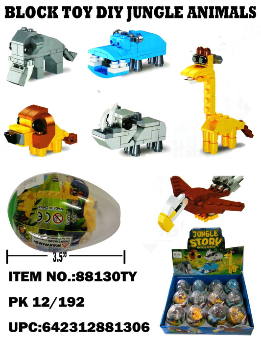 Buy Block Toy DIY Jungle Animals in Bulk