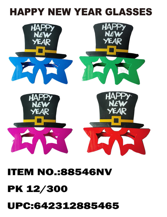 Buy HAPPY NEW YEAR HAT SHAPE WITH GLASSES in Bulk