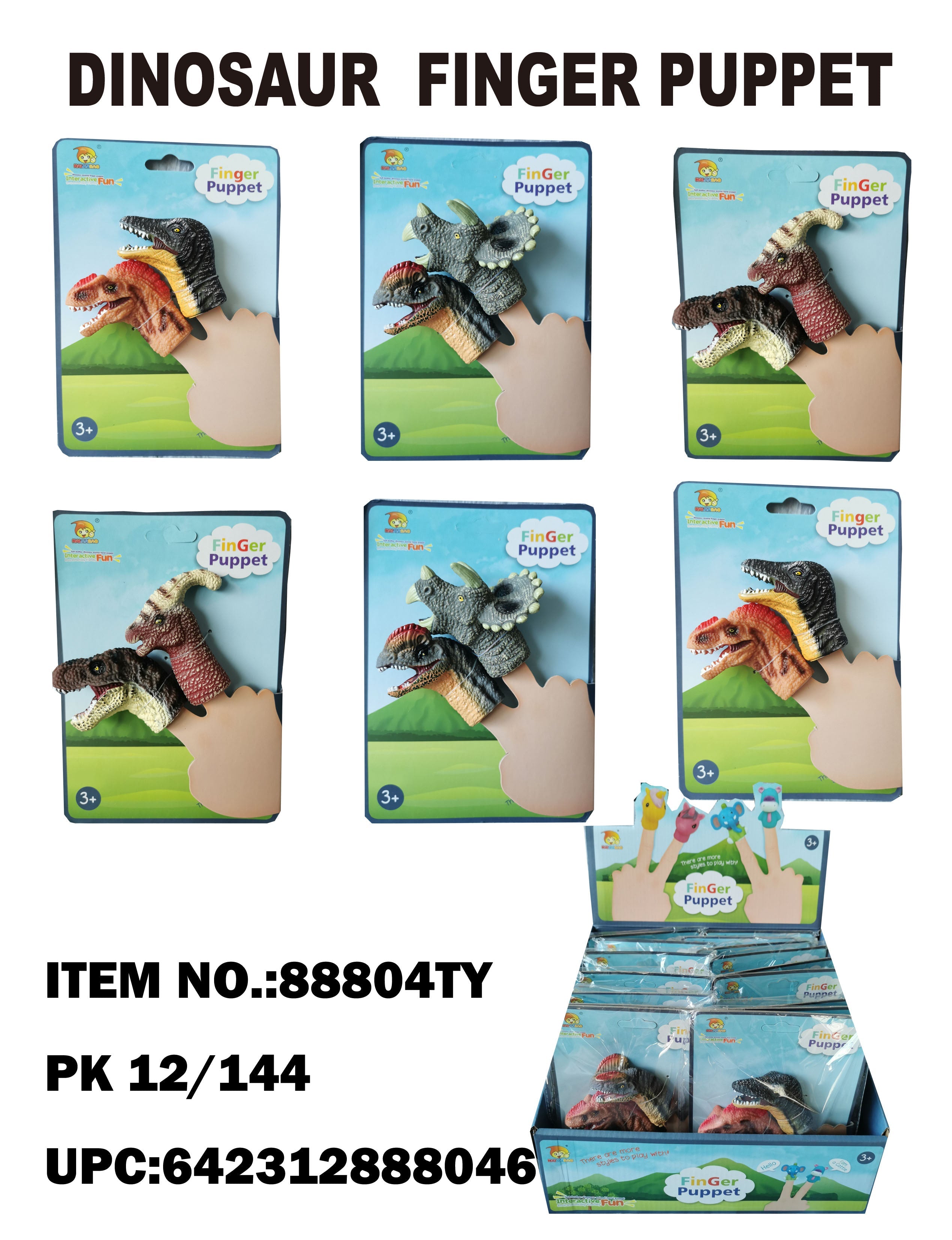 Buy DINOSAUR FINGER PUPPETS in Bulk Wholesale