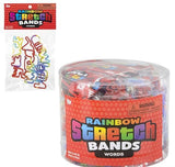 Buy WORDS RAINBOW SILICONE STRETCH BANDS in Bulk