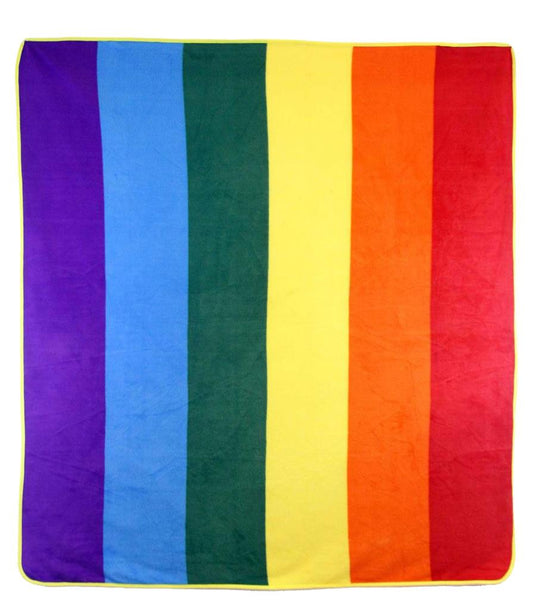 Wholesale RAINBOW PRIDE LARGE 50X60 IN PLUSH THROW BLANKET ( sold by the piece )